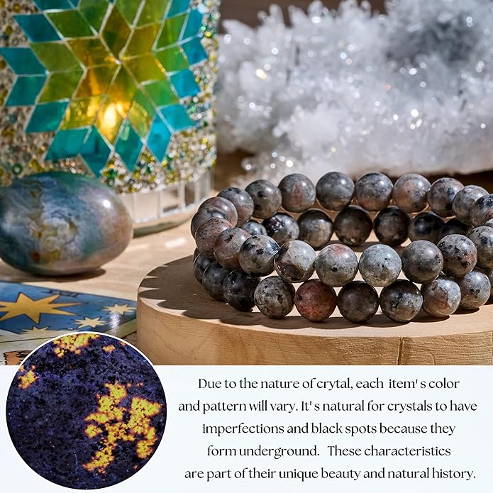 Bivei Natural Gemstone Semi Precious Healing Crystals Handmade Stretchy Round Beads Bracelet,Stocking Stuffers for Women Enhance Positive Energy