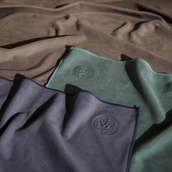 Manduka eQua Hand Towels - 16" | Rapid Moisture Activated Grip | Quick Drying, Soft Microfiber | Machine Washable | 16 x 26.5 inches | Thunder