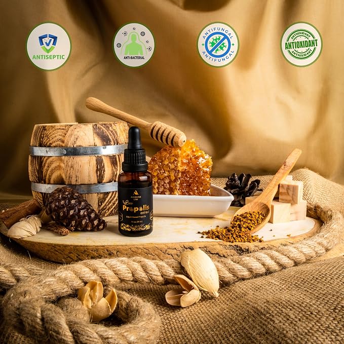 Bee Propolis Liquid Extract,Alcohol-Free Immune Support Supplement,30ml | 100% Pure Peppermint Essential Oil 20ml,Premium Grade Essential Oils for Home Diffusers, Aromatherapy,Massage and Humidifiers