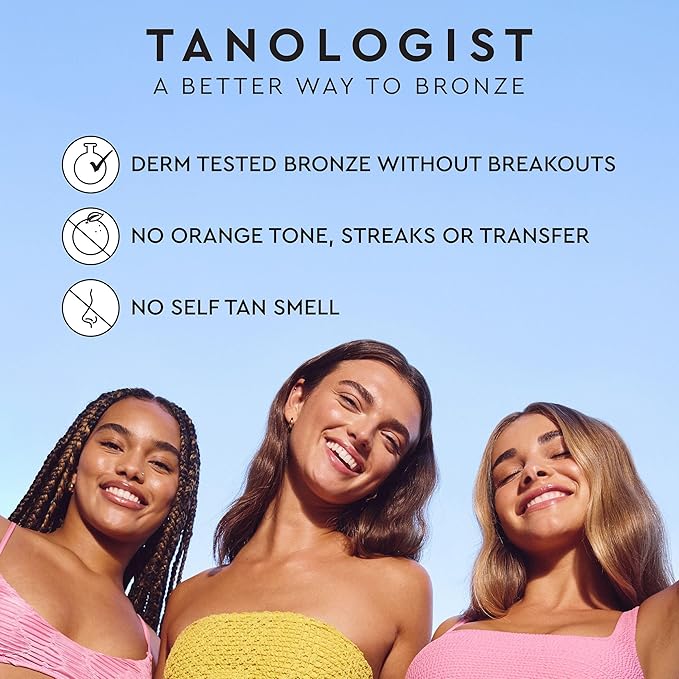 Tanologist Dark Self Tan Water, Clear Self Tanning Water, Streak-Free Tanning Mist, Natural Bronze, No Fake Tan Smell, Long Lasting, Clean Ingredients, 6.76 fl. oz/200 ml Bottle