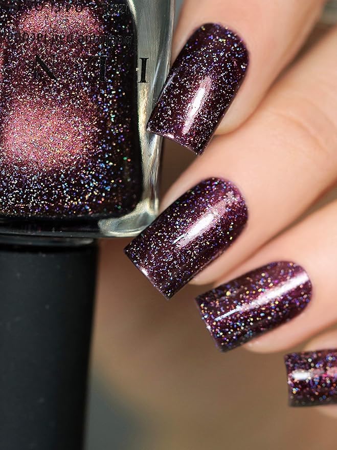 ILNP Bardot - Deep Mahogany Red Holographic Nail Polish