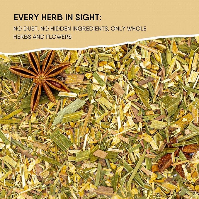 Herbal Tea with Lemongrass, Ginger, Fenugreek, Star Anise, Turmeric, Caffeine Free, Immunity Care Blend