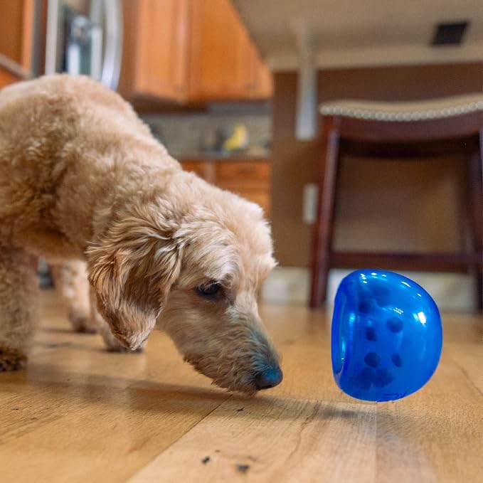 Outward Hound Lil' Snoop Interactive Treat Dispensing Dog Toy, Blue, 3.9" | Rolls & Bounces, Treat Stuffer, Puzzle Ball & Slow Feeder, Mint Scented, Easy Clean, No BPA, Enrichment, Small to Medium Dogs