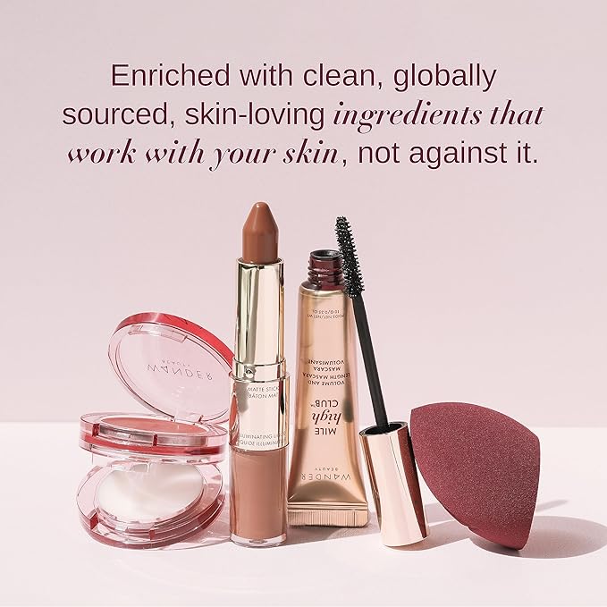 Wander Beauty Unlashed Volume & Curl Mascara - Volumizing, Lash Curling Mascara - 9 in 1 Multitasking Smudge-Proof Black Mascara - Nourish & Reduce Fallout With Peach Leaf, Vitamin E & B5 - 0.31 fl oz