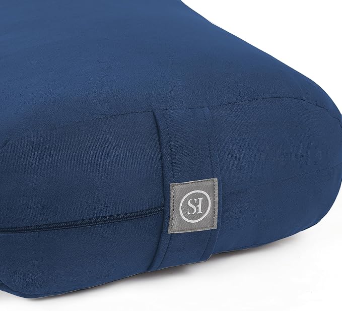 Meditation Cushion Bolster Pillow for Restorative Yoga β Supportive Cushion for Meditation, Pilates, and Relaxation β Filled with Buckwheat Hulls - Removable Cover