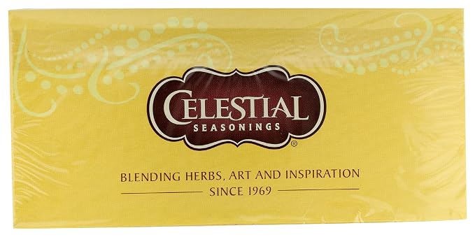 Celestial Seasonings Lemon Zinger Herbal Tea Box, Caffeine Free, 20 Tea Bags (Pack of 2)
