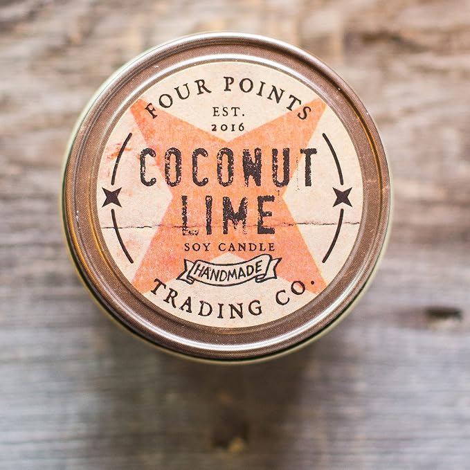 Coconut Lime 8 Oz Scented Soy Aromatherapy Candle w/Jar