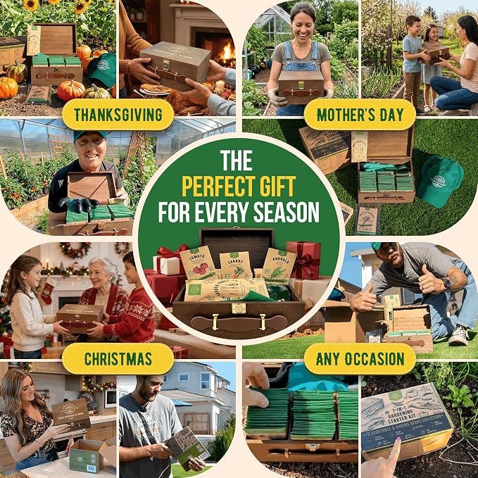 75 Medicinal & Tea Herb Seeds Variety Pack, Garden Seed Starter Kit - Over 47,380 Non-GMO Heirloom Seeds for Planting Herbs and Vegetables, Seed Box with Gardening Supplies, Gardening Gifts
