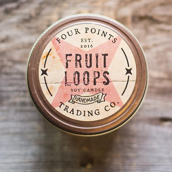 Fruit Loops Scented Candle 4 oz - Soy Aromatherapy Candle with Jar - Great Gift for Birthdays, Anniversary, Christmas, New Year, House Warming and More!