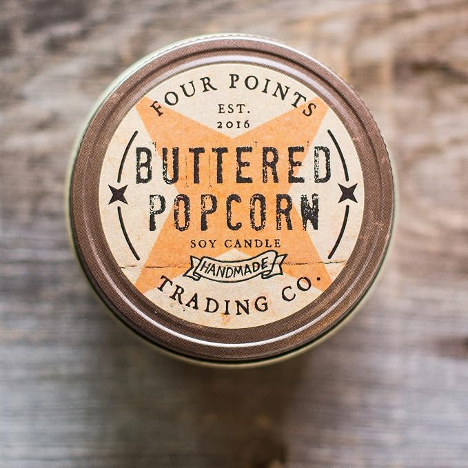 Buttered Popcorn 8 Oz Scented Soy Aromatherapy Candle w/Jar