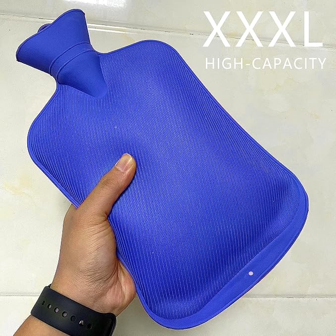 2 L Enema Bag Home Enema Kit with 3 Enema Tips,60 inch Long Silicone Hose, Controlable Water Flow Valve, Hot-Water Bottle for Colon Cleansing Enemas for Women/Men(Blue)