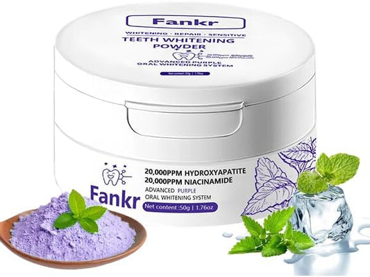 The Science of Instant Brightening: [Fankr] Teeth Whitening Powder with 20,000ppm nHAp &amp; Niacinamide