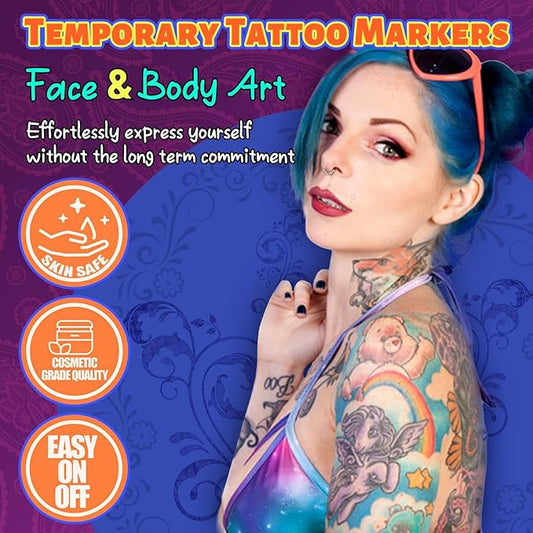 Unleash Your Creativity: The Ultimate Safe &amp; Shiny Temporary Tattoo Kit for All Ages