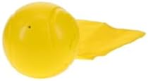 GURU Bonanza Ball Interactive Dog Toy with Tail - Squeaky Treat Dispensing Fetch Toy for Medium Large Dogs - Durable Chew Pro Rubber Ball for Tug and Water Play - Crinkle Fabric - Medium
