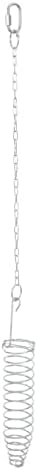 2pcs Stainless Steel Bird Foraging Treat Dispenser with Chain Hanging Basket for Wild Birds and Parrots Minimizes Spills and Waste and Patios