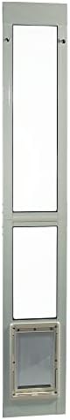 Ideal Pet Modular Aluminum Pet Patio Door, White | Single Pane Glass, Clear Flexible Flap, Fits up to 1" Aluminum Patio track width ONLY, Medium 7" x 11-1/4" Flap Size