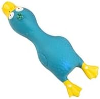6.7" Squeaky Latex Dog Toy gripping, Cute Little Chicken Rubber Toy for Chewing and Grinding Teeth Interactive Play for Small Medium Dogs -(1Pcs Blue)