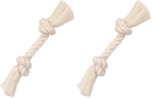 Mammoth Pet Products Dog,Flossy Chews 100-Percent Cotton White Rope Bone, Large, 14-Inch (10006V) (Pack of 2)