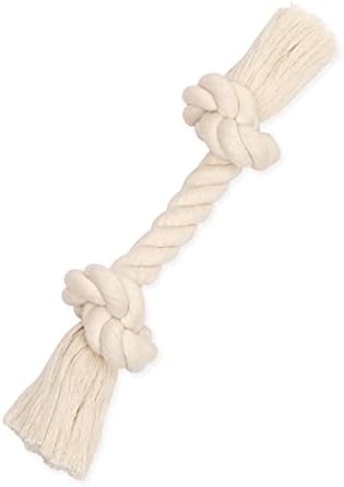 Mammoth Pet Products Dog Flossy Chews 100-Percent Cotton White Rope Bone, Medium, 12-Inch (10004V), All Breed Sizes