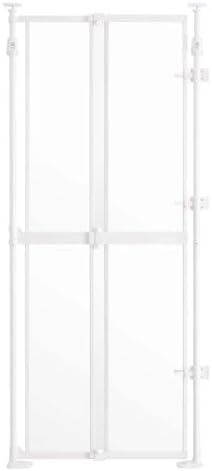 unipaws 75" H Transparent Cat Safety Gate, Auto Closing and No Drilling | Fit for 75"-98" Height and 21"-34" Wide Opening, Extra Tall Cat Door for Doorway, Stairs