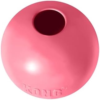 KONG Puppy Ball with Hole, Teething Toy, for Medium/Large Puppies, Pink