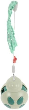 SOIMISS Interactive Cat Treat Puzzle Dispenser with Teaser Wand Beetle Shape Plastic Slow Feeder for Indoor Cats Portable and Biteresistant for Exercise and Enrichment