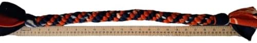 Dog Puppy Tug Pull Toy Rope Play Durable Interactive Entertaining Heavy Duty Fleece Square Braid (Orange)