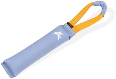 OllyDog Tugger | Dog Tug Toy for Tug of War & Training | Durable Bite Pillow | Eco-Friendly Recycled | Handle | Medium Large Dogs (Blue Heron)