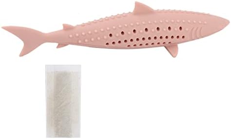 VINGVO Cat Teeth Cleaning Toy, Cat Teething Toys Silicone Molar Stick Catnip Toys Cat Toothbrush Cat Fish Shape Toothbrush with Catnip Chew Bite Teeth Cleaning Toy for Cats Kitten Kitty
