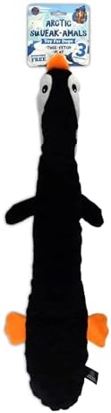 Bow Wow 24” Squeaky Penguin Plush Toy for Dogs & Cats | Soft Interactive Toy for Tug, Fetch & Chew | Ideal for Puppies, Kittens & Small-Medium Pets | Indoor Play & Teething Toy