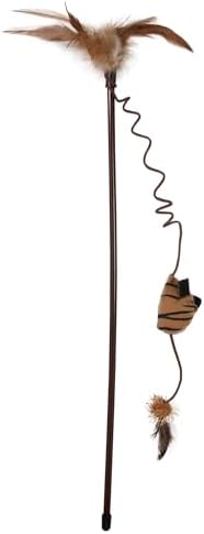 Mad Cat Safari Squeak Interactive Teaser Wand Cat Toy with Catnip, 1 Pack
