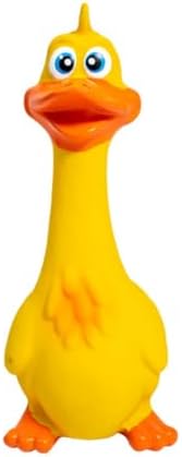 Squeaky Dog Toys for Aggressive Chewers, Cute Animal Interactive Dog Toys for Playing Chewing, Latex Pet Chew Toys Outdoor & Indoor for Puppy Small Medium Large Dogs (Yellow)