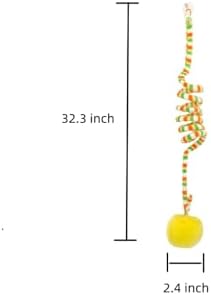 3Pcs Cat Spring Toys with Ball Hanging Kitten Toys Pets Interactive Toy Cat Ball Toys with Bell Long Tail Elastic Soft Plush Cat Toys for Indoor Kitten and Cats (yellowbluegreen, 3pcs)