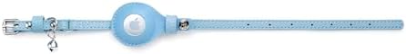 Blueberry Pet Microfiber Leather AirTag Cat Collar with Bell