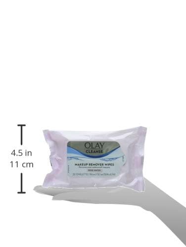 Olay Cleanse Makeup Remover, Rose Water, 25 Wipes