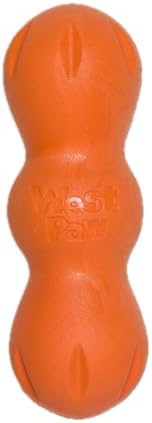 WEST PAW Zogoflex Rumpus Dog Chew Toy – Floatable Toy for Dogs, Aggressive Chewers – Puppy Chewing Toys for Catch, Fetch – Recyclable, Dishwasher-Safe, Small 5.25", Tangerine