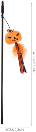 BESTOYARD Halloween Cat Wand Toys, Interactive Cat Teasing Stick Multifunctional Wand Toy Kitten Stick Funny Pet Launcher