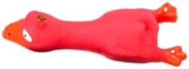 6.7" Squeaky Latex Dog Toy gripping, Cute Little Chicken Rubber Toy for Chewing and Grinding Teeth Interactive Play for Small Medium Dogs -(1Pcs Red)