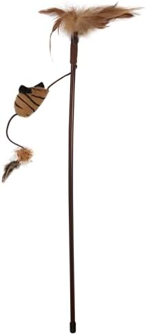 Mad Cat Safari Squeak Interactive Teaser Wand Cat Toy with Catnip, 1 Pack