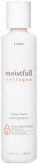 Etude Moistfull Collagen Toner, Toner for Face, Super Collagen Water, Lupinus Albus Protein, Instant Moisture Recharge, Oil-Moisture Balance, Korean Skin Care, Beauty (6.76 Fl Oz)