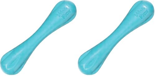 WEST PAW Zogoflex Hurley Dog Bone Chew Toy – Floatable Pet Toys for Aggressive Chewers, Catch, Fetch – Bright-Colored Bones for Dogs – Recyclable, Dishwasher-Safe, Non-Toxic, Large, Teal (Pack of 2)