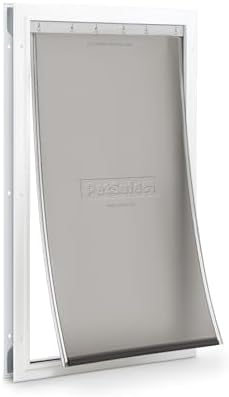 PetSafe Freedom Aluminum Dog & Cat Door, Pets up to 220 lbs, X-Large, White | Solid Aluminum Frame with Reinforced Corners, Flap Opening 13.75" W x 23.75" H, Fits Doors 3/8-2 in Thick
