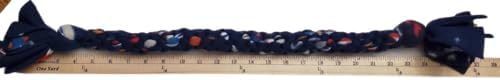 Dog Puppy Tug Pull Toy Rope Play Durable Interactive Entertaining Heavy Duty Fleece Square Braid by Knots SO Fast (Navy)