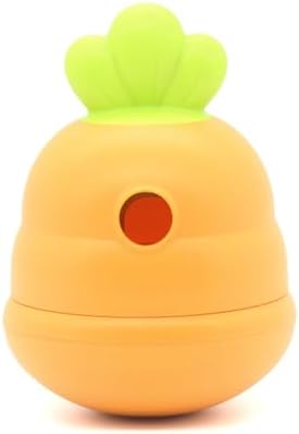 Interactive Treat Dispensing Dog Toy,Natural Rubber Chew Toy for Dog,Carrot Shaped Roly-Poly Toy Design,Fillable Food Puzzle Ball for Small and Medium-Sized Dogs