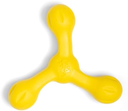 WEST PAW Zogoflex Air Skamp Tug-of-War Stick Dog Chew Toy – Hollow, Squishy Interactive Toy for Dogs, Puppies – for Chewing, Catch, Carry, Fetch, Dishwasher Safe, Latex-Free, 8.5", Dandelion Yellow