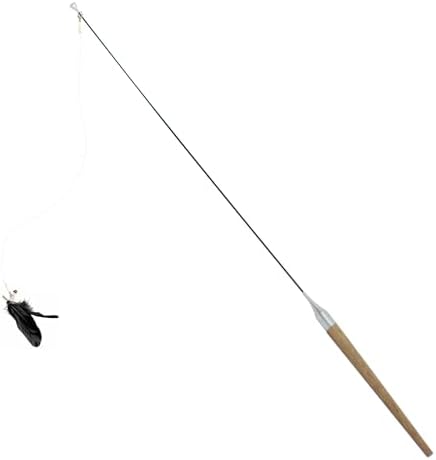 Fishing Line for Cat Feather Teaser, Pack of 2, Nylon Fishing Line with Hook, Cat Feather Toy Accessory, Good Toughness, Easy to Assemble (Clear, 23.6Inch)