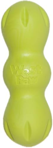 WEST PAW Zogoflex Rumpus Dog Chew Toy – Floatable Toy for Dogs, Aggressive Chewers – Puppy Chewing Toys for Catch, Fetch – Recyclable, Dishwasher-Safe, Medium 6.25", Granny Smith