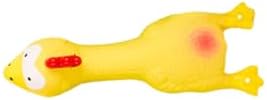 6.7" Squeaky Latex Dog Toy gripping, Cute Little Chicken Rubber Toy for Chewing and Grinding Teeth Interactive Play for Small Medium Dogs -(1Pcs Yellow)