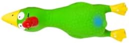 6.7" Squeaky Latex Dog Toy gripping, Cute Little Chicken Rubber Toy for Chewing and Grinding Teeth Interactive Play for Small Medium Dogs -(1Pcs Green)