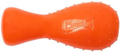 Chuckit! Bones Crunch Drumstick Treat Puzzle Dog Toy, Medium, Orange – Turkey‑Scented Drumstick‑Shaped Chew & Treat Puzzle Toy for Dogs 20–50 lb – Crunch Sound & Treat Stuffing– Pack of 1